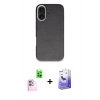 MARSİLYAN™- iPhone 16 Kılıf Zirve Modern Prime - Siyah Bilvis 5in1 5D Magic Hayalet Cam Ekran Koruyucu + Raze Metal Kamera Lens - PE