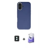 MARSİLYAN™- iPhone 16 Kılıf Zirve Modern Prime - Siyah Bilvis 5in1 5D Magic Hayalet Cam Ekran Koruyucu + PVD Metal Kamera Lens - YL