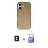 MARSİLYAN™- iPhone 16 Kılıf Zirve Modern Prime - Siyah Bilvis 5in1 5D Magic Hayalet Cam Ekran Koruyucu + PVD Metal Kamera Lens - PE