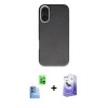 MARSİLYAN™- iPhone 16 Kılıf Zirve Modern Prime - Siyah Bilvis 5in1 5D Magic Hayalet Cam Ekran Koruyucu + Raze Metal Kamera Lens - LT