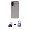 MARSİLYAN™- iPhone 16 Kılıf Zirve Modern Prime - Siyah Bilvis 5in1 5D Magic Hayalet Cam Ekran Koruyucu + Bilvis Titan Kamera Lens - SH