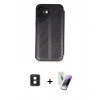 MARSİLYAN™- iPhone 16 Kılıf Zirve Yansıma Serisi - Şeffaf Pasifik Cam Ekran Koruyucu + PVD Metal Kamera Lens - MI