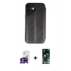 MARSİLYAN™- iPhone 16 Kılıf Zirve Yansıma Serisi - Siyah 360 Mat Full Body Arka Koruyucu + Bilvis Titan Kamera Lens - YL