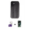 MARSİLYAN™- iPhone 16 Kılıf Zirve Yansıma Serisi - Siyah 360 Mat Full Body Arka Koruyucu + Bilvis Titan Kamera Lens - GS