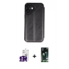 MARSİLYAN™- iPhone 16 Kılıf Zirve Yansıma Serisi - Siyah 360 Mat Full Body Arka Koruyucu + Bilvis Titan Kamera Lens - PE
