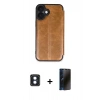 MARSİLYAN™- iPhone 16 Kılıf Zirve Yansıma Serisi - Siyah 3D Antistatik Hayalet Cam Ekran Koruyucu + PVD Metal Kamera Lens - MI