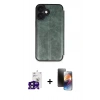 MARSİLYAN™- iPhone 16 Kılıf Zirve Yansıma Serisi - Siyah 3D Antistatik Mat Seramik Nano Ekran Koruyucu + Bilvis Titan Kamera Lens - SH