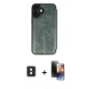 MARSİLYAN™- iPhone 16 Kılıf Zirve Yansıma Serisi - Siyah 3D Antistatik Mat Seramik Nano Ekran Koruyucu + PVD Metal Kamera Lens - YL