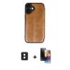 MARSİLYAN™- iPhone 16 Kılıf Zirve Yansıma Serisi - Siyah 3D Antistatik Mat Seramik Nano Ekran Koruyucu + PVD Metal Kamera Lens - YL