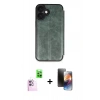 MARSİLYAN™- iPhone 16 Kılıf Zirve Yansıma Serisi - Siyah 3D Antistatik Mat Seramik Nano Ekran Koruyucu + Raze Metal Kamera Lens - PE