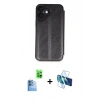 MARSİLYAN™- iPhone 16 Kılıf Zirve Yansıma Serisi - Siyah 3D Antistatik Seramik Nano Ekran Koruyucu + Raze Metal Kamera Lens - LT