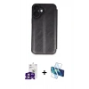 MARSİLYAN™- iPhone 16 Kılıf Zirve Yansıma Serisi - Siyah 3D Antistatik Seramik Nano Ekran Koruyucu + Bilvis Titan Kamera Lens - PE