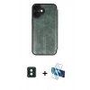 MARSİLYAN™- iPhone 16 Kılıf Zirve Yansıma Serisi - Siyah 3D Antistatik Seramik Nano Ekran Koruyucu + PVD Metal Kamera Lens - YL