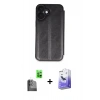 MARSİLYAN™- iPhone 16 Kılıf Zirve Yansıma Serisi - Siyah Bilvis 5in1 5D Magic Hayalet Cam Ekran Koruyucu + Raze Metal Kamera Lens - SH