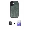MARSİLYAN™- iPhone 16 Kılıf Zirve Yansıma Serisi - Siyah Bilvis 5in1 5D Magic Hayalet Cam Ekran Koruyucu + PVD Metal Kamera Lens - MI