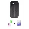 MARSİLYAN™- iPhone 16 Kılıf Zirve Yansıma Serisi - Siyah Bilvis 5in1 5D Magic Hayalet Cam Ekran Koruyucu + Raze Metal Kamera Lens - PE