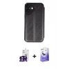 MARSİLYAN™- iPhone 16 Kılıf Zirve Yansıma Serisi - Siyah Bilvis 5in1 5D Magic Hayalet Cam Ekran Koruyucu + Bilvis Titan Kamera Lens - YL