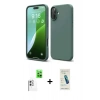 MARSİLYAN™- iPhone 16 Plus Kılıf Ahenk Serisi - Şeffaf Pasifik Cam Ekran Koruyucu + Raze Metal Kamera Lens - BZ