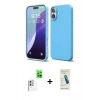 MARSİLYAN™- iPhone 16 Plus Kılıf Ahenk Serisi - Şeffaf Pasifik Cam Ekran Koruyucu + Raze Metal Kamera Lens - BZ