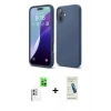 MARSİLYAN™- iPhone 16 Plus Kılıf Ahenk Serisi - Şeffaf Pasifik Cam Ekran Koruyucu + Raze Metal Kamera Lens - BZ