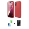 MARSİLYAN™- iPhone 16 Plus Kılıf Ahenk Serisi - Siyah 3D Antistatik Hayalet Cam Ekran Koruyucu + Raze Metal Kamera Lens - LT