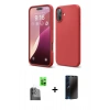 MARSİLYAN™- iPhone 16 Plus Kılıf Ahenk Serisi - Siyah 3D Antistatik Hayalet Cam Ekran Koruyucu + Raze Metal Kamera Lens - SH