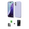 MARSİLYAN™- iPhone 16 Plus Kılıf Ahenk Serisi - Siyah 3D Antistatik Hayalet Cam Ekran Koruyucu + Raze Metal Kamera Lens - SH