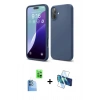 MARSİLYAN™- iPhone 16 Plus Kılıf Ahenk Serisi - Siyah 3D Antistatik Seramik Nano Ekran Koruyucu + Raze Metal Kamera Lens - LT
