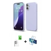 MARSİLYAN™- iPhone 16 Plus Kılıf Ahenk Serisi - Siyah 3D Antistatik Seramik Nano Ekran Koruyucu + Raze Metal Kamera Lens - BZ