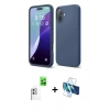 MARSİLYAN™- iPhone 16 Plus Kılıf Ahenk Serisi - Siyah 3D Antistatik Seramik Nano Ekran Koruyucu + Raze Metal Kamera Lens - BZ