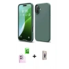 MARSİLYAN™- iPhone 16 Plus Kılıf Ahenk Serisi - Siyah Bilvis 3D Cam Ekran Koruyucu + Raze Metal Kamera Lens - PE