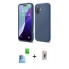 MARSİLYAN™- iPhone 16 Plus Kılıf Ahenk Serisi - Siyah Bilvis 3D Cam Ekran Koruyucu + Raze Metal Kamera Lens - LT