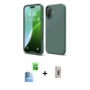 MARSİLYAN™- iPhone 16 Plus Kılıf Ahenk Serisi - Siyah Bilvis 3D Cam Ekran Koruyucu + Raze Metal Kamera Lens - LT