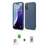 MARSİLYAN™- iPhone 16 Plus Kılıf Ahenk Serisi - Siyah Bilvis 3D Cam Ekran Koruyucu + Raze Metal Kamera Lens - PE