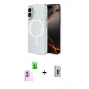 MARSİLYAN™- iPhone 16 Plus Kılıf Ahenk Yansıma Prime - Siyah Bilvis 3D Cam Ekran Koruyucu + Raze Metal Kamera Lens - PE