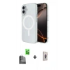 MARSİLYAN™- iPhone 16 Plus Kılıf Ahenk Yansıma Prime - Siyah Bilvis 3D Cam Ekran Koruyucu + Raze Metal Kamera Lens - SH