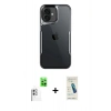 MARSİLYAN™- iPhone 16 Plus Kılıf Akış Çizgi Koleksiyonu - Şeffaf Pasifik Cam Ekran Koruyucu + Raze Metal Kamera Lens - BZ