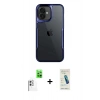 MARSİLYAN™- iPhone 16 Plus Kılıf Akış Çizgi Koleksiyonu - Şeffaf Pasifik Cam Ekran Koruyucu + Raze Metal Kamera Lens - BZ