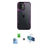 MARSİLYAN™- iPhone 16 Plus Kılıf Akış Çizgi Koleksiyonu - Siyah 3D Antistatik Seramik Nano Ekran Koruyucu + Raze Metal Kamera Lens - LT