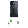 MARSİLYAN™- iPhone 16 Plus Kılıf Akış Çizgi Koleksiyonu - Siyah Bilvis 3D Cam Ekran Koruyucu + Raze Metal Kamera Lens - BZ