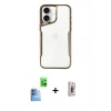 MARSİLYAN™- iPhone 16 Plus Kılıf Akış Çizgi Koleksiyonu - Siyah Bilvis 3D Cam Ekran Koruyucu + Raze Metal Kamera Lens - LT