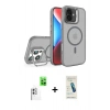 MARSİLYAN™- iPhone 16 Plus Kılıf Akış Form - Şeffaf Pasifik Cam Ekran Koruyucu + Raze Metal Kamera Lens - BZ