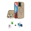 MARSİLYAN™- iPhone 16 Plus Kılıf Akış Form - Siyah 3D Antistatik Cam Ekran Koruyucu + Raze Metal Kamera Lens - PE