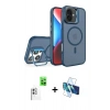 MARSİLYAN™- iPhone 16 Plus Kılıf Akış Form - Siyah 3D Antistatik Cam Ekran Koruyucu + Raze Metal Kamera Lens - BZ