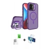 MARSİLYAN™- iPhone 16 Plus Kılıf Akış Form - Siyah 3D Antistatik Cam Ekran Koruyucu + Raze Metal Kamera Lens - BZ