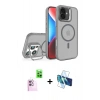 MARSİLYAN™- iPhone 16 Plus Kılıf Akış Form - Siyah 3D Antistatik Seramik Nano Ekran Koruyucu + Raze Metal Kamera Lens - PE