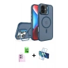 MARSİLYAN™- iPhone 16 Plus Kılıf Akış Form - Siyah 3D Antistatik Seramik Nano Ekran Koruyucu + Raze Metal Kamera Lens - PE
