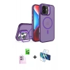 MARSİLYAN™- iPhone 16 Plus Kılıf Akış Form - Siyah 3D Antistatik Seramik Nano Ekran Koruyucu + Raze Metal Kamera Lens - PE