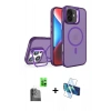 MARSİLYAN™- iPhone 16 Plus Kılıf Akış Form - Siyah 3D Antistatik Seramik Nano Ekran Koruyucu + Raze Metal Kamera Lens - SH