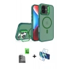 MARSİLYAN™- iPhone 16 Plus Kılıf Akış Form - Siyah 3D Antistatik Seramik Nano Ekran Koruyucu + Raze Metal Kamera Lens - SH